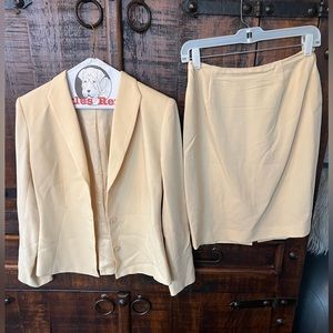 Pale Yellow Georgiou Suit Jacket & Skirt